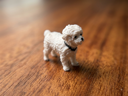 White dog mini figurine standing close-up variant:small