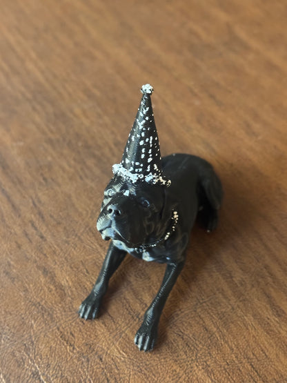 Black dog mini figurine standing variant:large